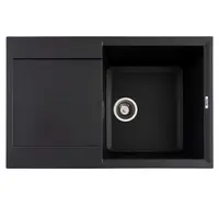 FCB-7849HG/1T, Chiuveta de bucatarie din granit cu o cuva si scurgator, seria HORIZON, Graphite, 780x495x230 mm, FLOW