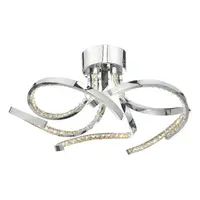 Lampa tavan Zya 5lt Flush Polished Chrome & Crystal LED