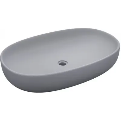 Lavoar baie pe blat gri mat 55 cm, oval, Rak Feeling