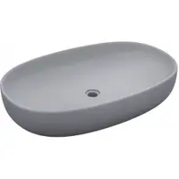 Lavoar baie pe blat gri mat 55 cm, oval, Rak Feeling