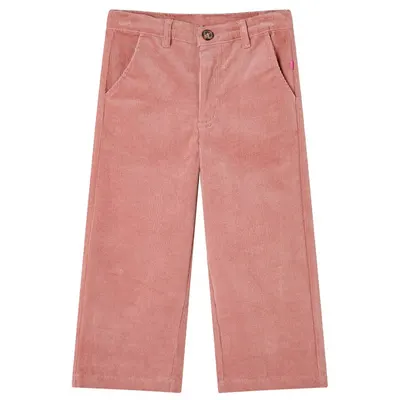 Pantaloni pentru copii din velur, roz antichizat, 104