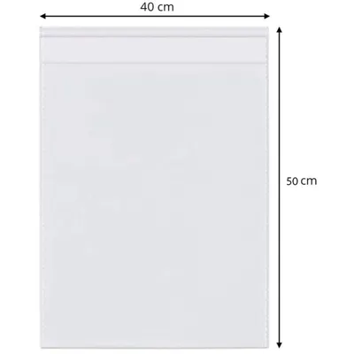 Set 18 x Punga Bopp cu Clapeta Adeziva, 40x50+6cm, Transparenta