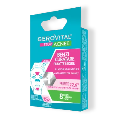 Benzi Pentru ndepărtarea Punctelor Negre, Gerovital Stop Acnee, 8 Buc