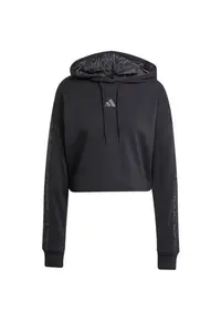 Hanorac sport dama - Essentials - imprimeu - negru - French Terry -