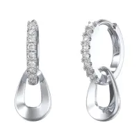 Cercei rotunzi argint 925, JW1800, model elegant, placati cu rodiu
