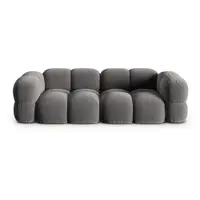 Canapea gri cu tapițerie din catifea 250 cm Loretto – Cosmopolitan Design