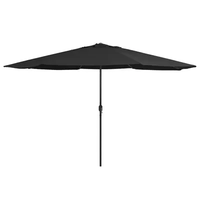 Gossi umbrela de soare de exterior, stalp metalic, negru, 390 cm