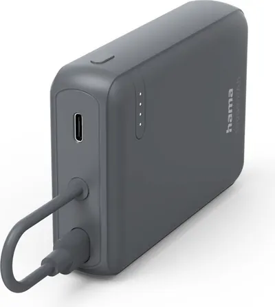 Baterie portabilă Hama - Travel, 10 000 mAh, gri