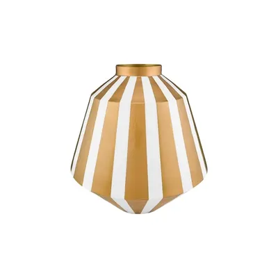 Vaza decorativă, din metal, Pip Studio, White-Gold, 35 cm, colecția Royal Dot Delight