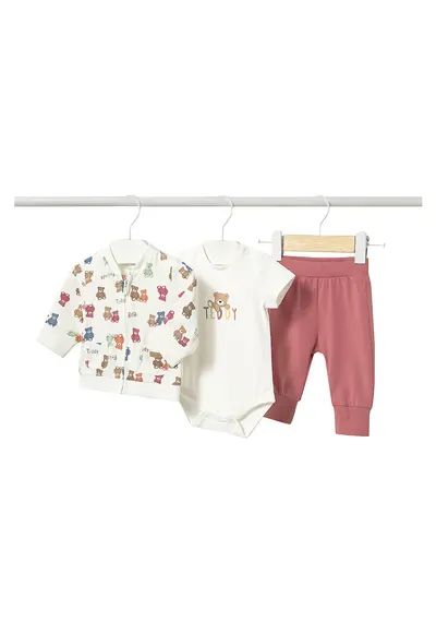 Compleu copii - set de trening - bumbac - alb - colorat