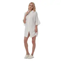 Camasa de noapte "White Grace" din bumbac, PJ028, Alb