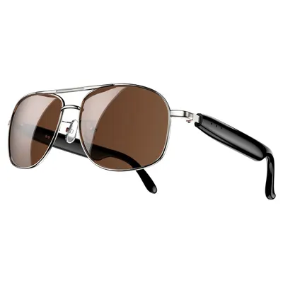 Ochelari de soare Blackview D1 Pro Silver, Protectie UV, Bluetooth 6.0, Dual Speaker, Microfon Noise-Canceling, Apeluri, Pana la 6 ore Autonomie