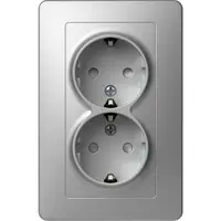 Ekonomik Priza SCHUKO 2P 16A ST IP20 Argint, TEM Modul TEM-VE16ESKS-B