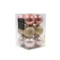 Set 12 globuri, de Crăciun roz și auriu, 6 cm, Xmas Magic