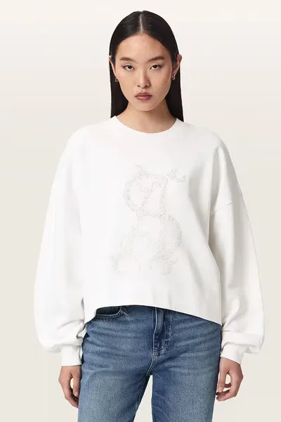 AllSaints hanorac pentru femei din bumbac REFLEX LILA
