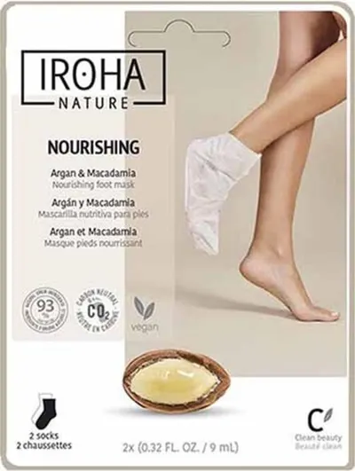 Iroha Nature Mască catifelată pentru picioare cu ulei de argan, 1 pereche