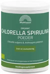 Mattisson Healthstyle Pudră organică de Chlorella Spirulina, 125 g
