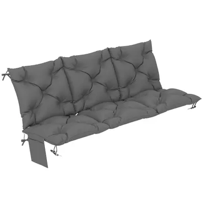 Outsunny Pernă bancă hidrofugă antiderapantă, perniță pentru leagăn exterior cu spătar & fixări 150 x 100 cm gri închis | Aosom Romania