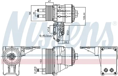 Radiator ulei termoflot cu carcasa potrivit FORD TRANSIT; LAND ROVER DEFENDER 2.4D 01.00-02.16