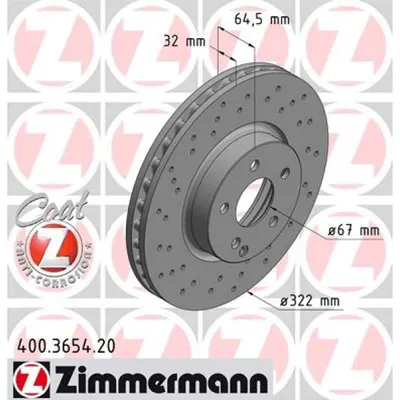 Disc frana ZIMMERMANN 400.3654.20
