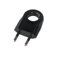 Two Pin Plug With Extraction Ring 6a Black