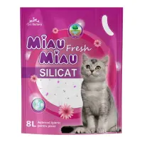 Asternut igienic pentru pisici Miau Miau Silicat Fresh 8L
