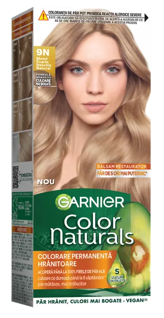 Vopsea de par permanenta Color Naturals 9N Blond Natural Deschis, 112ml, Garnier