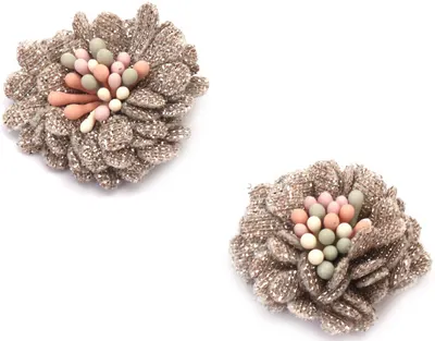 Flori pentru decor Em Art- Lama, 3 cm, bej(2 buc.)