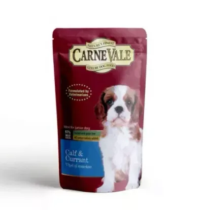 Hrana umeda pentru caini Carnevale Junior cu vitel coacaze 126 gr