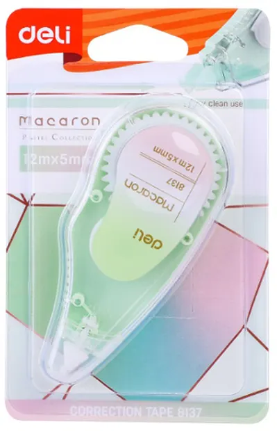Banda corectoare Deli Macaron - E8137, 5 mm x 12 m, sortiment