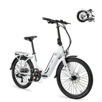 Bicicletă electrică pliabilă Swan 24" Albă | 70 km | 10,4 Ah | 24”