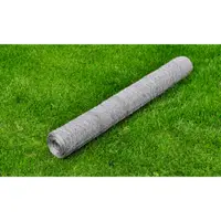 vidaXL Gard de plasă, argintiu, 1 x 25 m, oțel galvanizat, hexagon