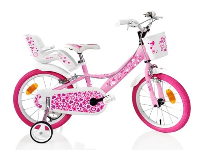 Bicicletă pentru fete SCH Pink Love 16” cu accesorii
