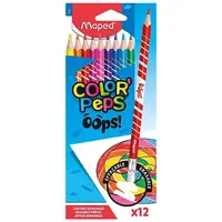 Creioane colorate cu guma, 12culori/set, Oops Color'Peps Maped
