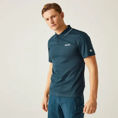 Poloshirt Maverik V Wandern/Outdoor/Trekking Herren MoonLt Denim Atmungsaktiv