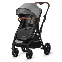 Carucior transformabil 3in1 Coccolle Amani Anthracite iSize, Cadru aluminiu, Roti mari din cauciuc plin, Suspensie, Husa de picioruse, Husa Ploaie, Plasa insecte, Copertina XXL, Fante de ventilatie, Piesa reversibila