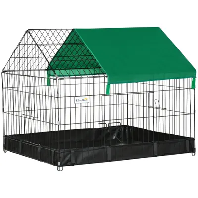 Cusca pentru Iepuri si Rozatoare PawHut, Metal si Tesatura Oxford, 90x75x75cm | Aosom Romania