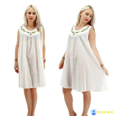 Rochie alba brodata Anto