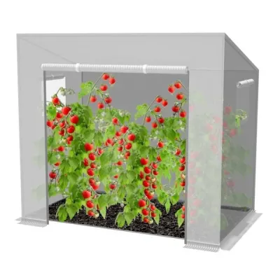 Gradina cu efect de sera, tunel de legume, folie de rosii, alb 200 x 77 x 168/146 cm