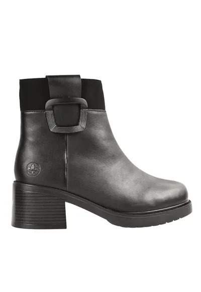 Ghete casual - dama - Y5253-00 negru - piele naturala - toc - Negru