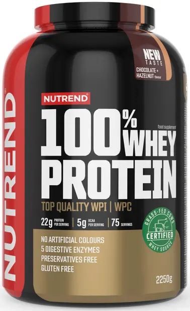 100% Whey Protein, ciocolată cu alune, 2250 g, Nutrend
