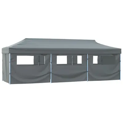 vidaXL Cort petrecere pliabil cu 8 pereți laterali, antracit, 870x291x315 cm