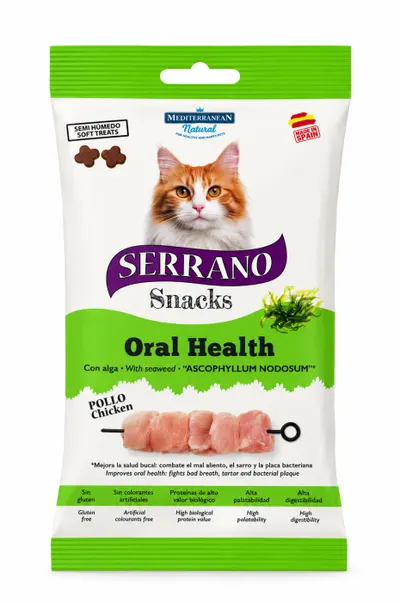 Recompense pentru pisici Serrano Snacks Oral Care cu pui 50 gr