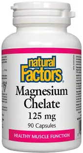 Magnesium Chelate, 125 mg, 90 capsule, Natural Factors