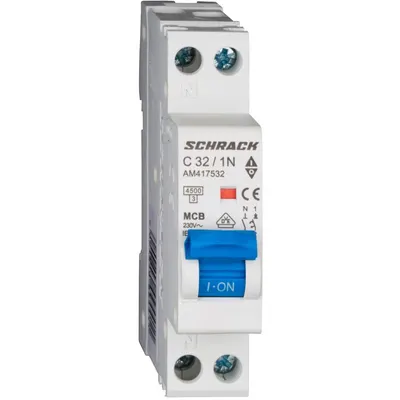 Siguranta automata AMPARO 1P+N 32A, curba C, 4,5kA Schrack AM417532