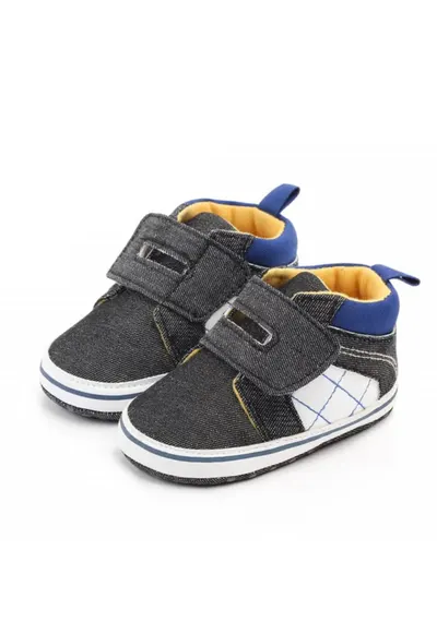 Tenisi Casual - Textil - Baieti - Velcro - Gri Petrol - 3-6 luni