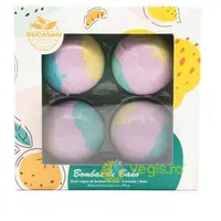 Set Cadou Bile de Baie cu Parfum de Lavanda si Trandafir 4x100g