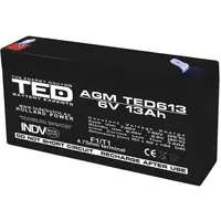 Acumulator 6V 13Ah F1, AGM VRLA, TED Electric TED003010