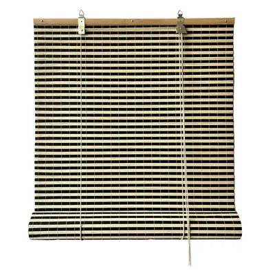 Jaluzea neagră/în culoare naturală din bambus 200x160 cm Vela – Gardinia