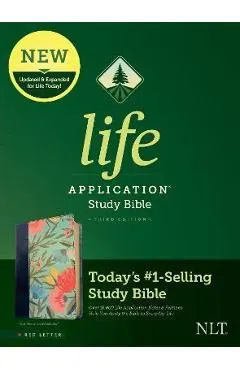 NLT Life Application Study Bible, Third Edition (Red Letter, Leatherlike, Teal Floral)